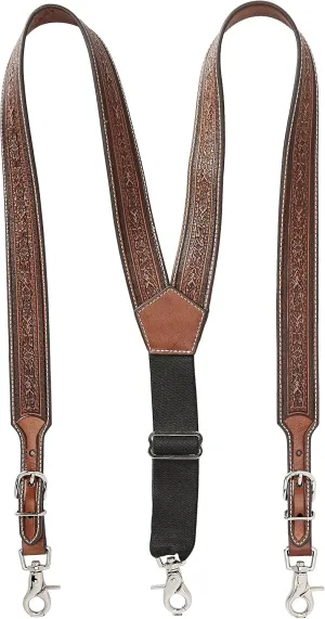 Nocona Belt Co. Men's Juniors Detail Tool Leather Suspender