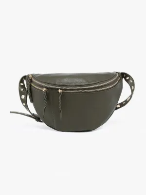 Nova Studded Sling Bag with Braided Zipper