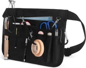 Nurse Fanny Pack with Stethoscope Holder - Nursing Fanny Pack for Nurses, Nurse Pocket Organizer, Medical Bags for Nurses, Utility Belt for Work, Teacher Tool Belt (Black)