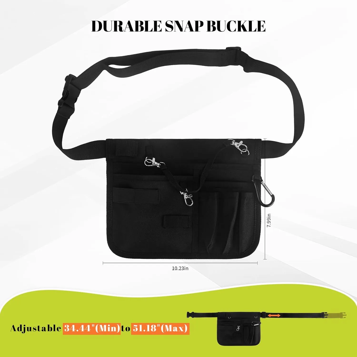 Nurse Fanny Pack with Stethoscope Holder - Nursing Fanny Pack for Nurses, Nurse Pocket Organizer, Medical Bags for Nurses, Utility Belt for Work, Teacher Tool Belt (Black)