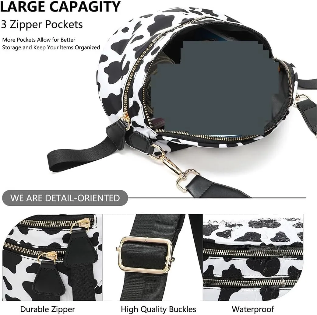 Nuvore Crossbody Comfort Bag,Checkered Crossbody Bags Cross Body Fanny Packs for Women,Anti-Thief Personal Flex Bag(White)
