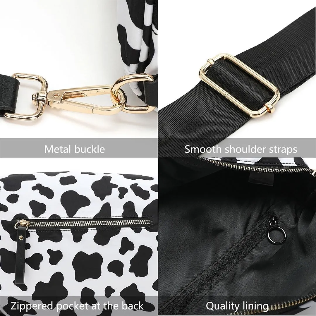 Nuvore Crossbody Comfort Bag,Checkered Crossbody Bags Cross Body Fanny Packs for Women,Anti-Thief Personal Flex Bag(White)
