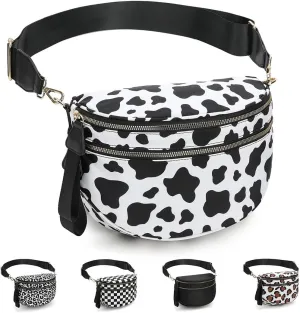 Nuvore Crossbody Comfort Bag,Checkered Crossbody Bags Cross Body Fanny Packs for Women,Anti-Thief Personal Flex Bag(White)