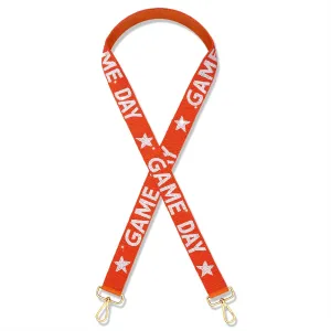 NVENF Game Day Beaded Purse Strap Replacement Orange White Football Purse Strap Crossbody Bag Straps Game Day Outfits Football Accessories (Orange White)