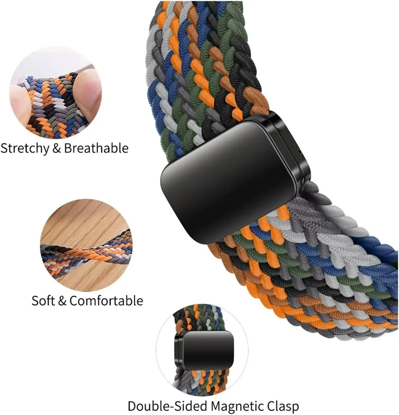 Nylon Braided Strap for Huawei Watch Fit 3/4/4pro Adjustable Comfortable Band for Huawei Watch Fit 4 pro Bracelet belt