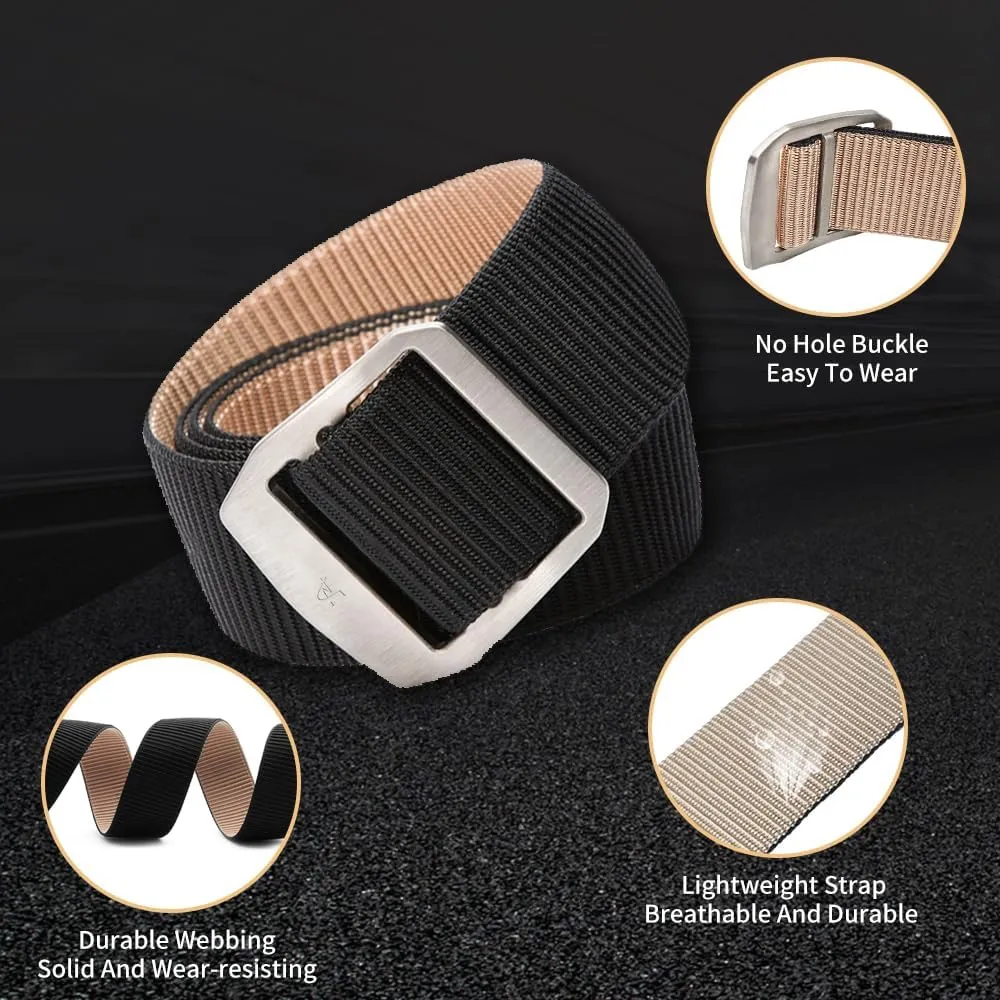 Nylon Tactical Military Men's Belt - Adjustable Titanium Buckle, Green, 41.34-53.15 inches