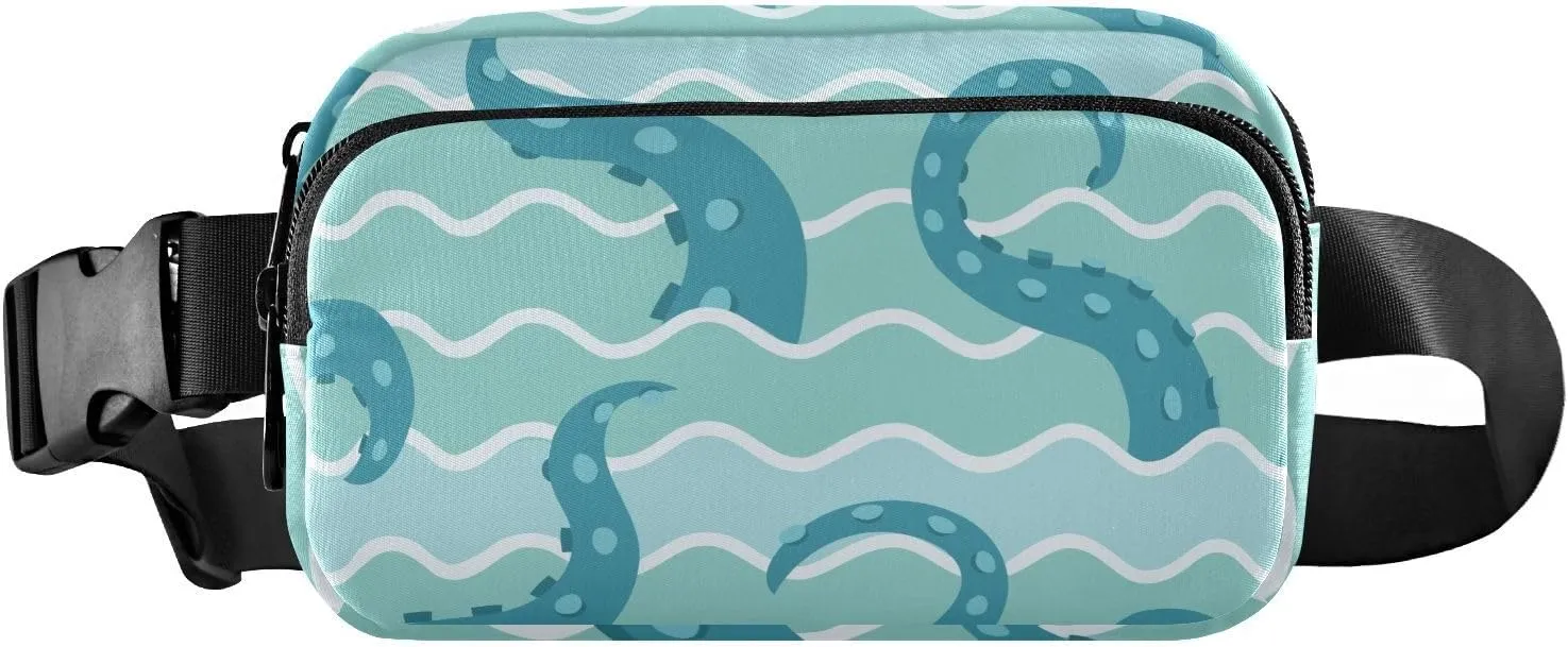 Ocean Tentacles Crossbody Bag for Women, Adjustable Belt Bag Fanny Packs, Fashion Waist Packs for Travel Running Workout