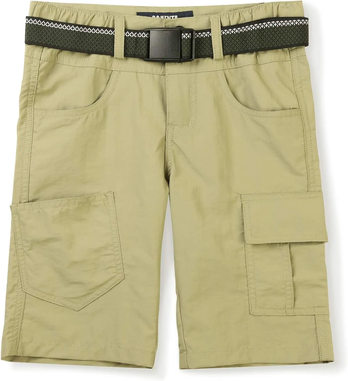 OCHENTA Boys Quick Dry Cargo Shorts Elastic Waist Athletic Shorts for Outdoor Hiking Camping Fishing