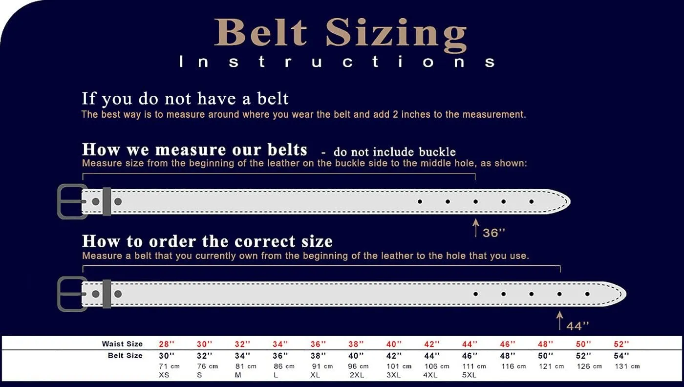 One Piece Full Grain Buffalo/Oil Tanned Leather Replacement Belt Strap or Belt with Buckle 1-1/2" (38mm) wide