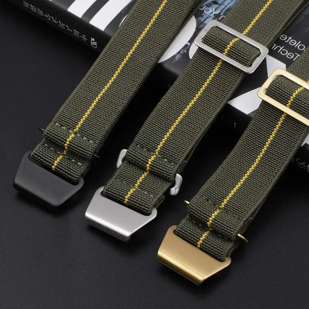 Onthelevel French Troops Parachute Bag for Nylon Elastic Belt Watchband 18mm 20mm 22mm Watch Strap