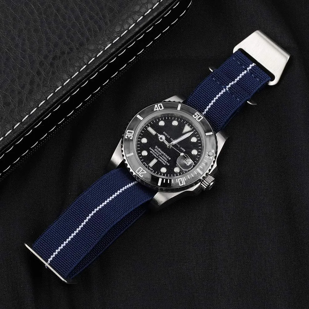 Onthelevel French Troops Parachute Bag for Nylon Elastic Belt Watchband 18mm 20mm 22mm Watch Strap