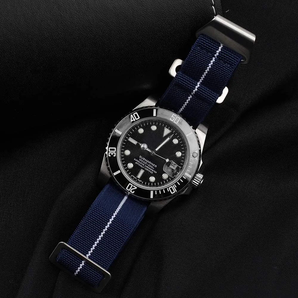 Onthelevel French Troops Parachute Bag for Nylon Elastic Belt Watchband 18mm 20mm 22mm Watch Strap