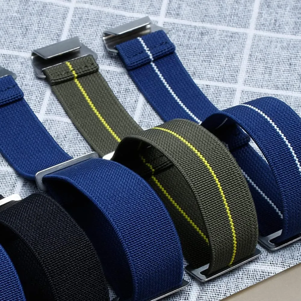 Onthelevel French Troops Parachute Bag for Nylon Elastic Belt Watchband 18mm 20mm 22mm Watch Strap