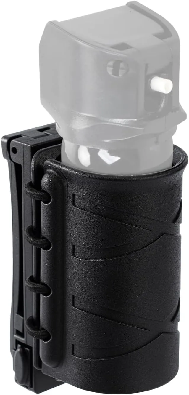 Open Top OC/Mace Spray Holster for Duty Belt/Vest Quick Release Pepper Spray Case MK3/MK4 Canister Holder Polymer Carrier Sheath for Law Enforcement Police Security Prison/Corrections Officer