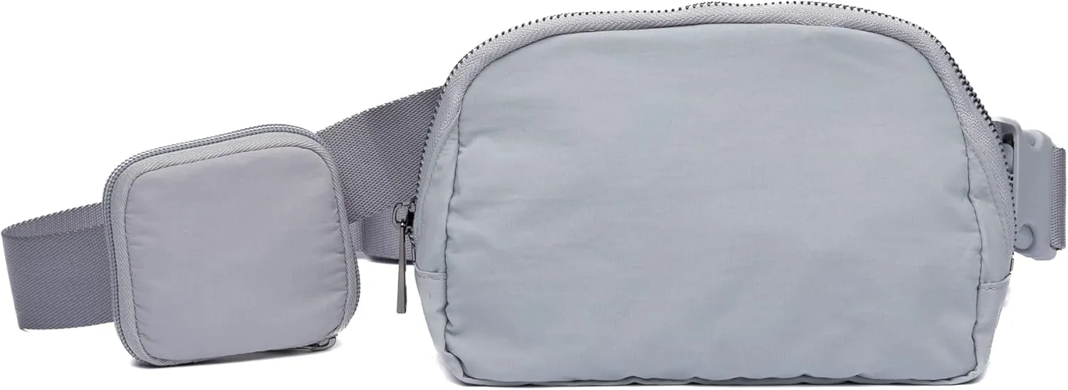 Original Crossbody HydroBeltbag | Fanny Pack with Removable Water Bottle Holder | Adjustable Waist Bag for Carrying Your Purse, Phone, Accessories w/Tumbler Holder (Grey)