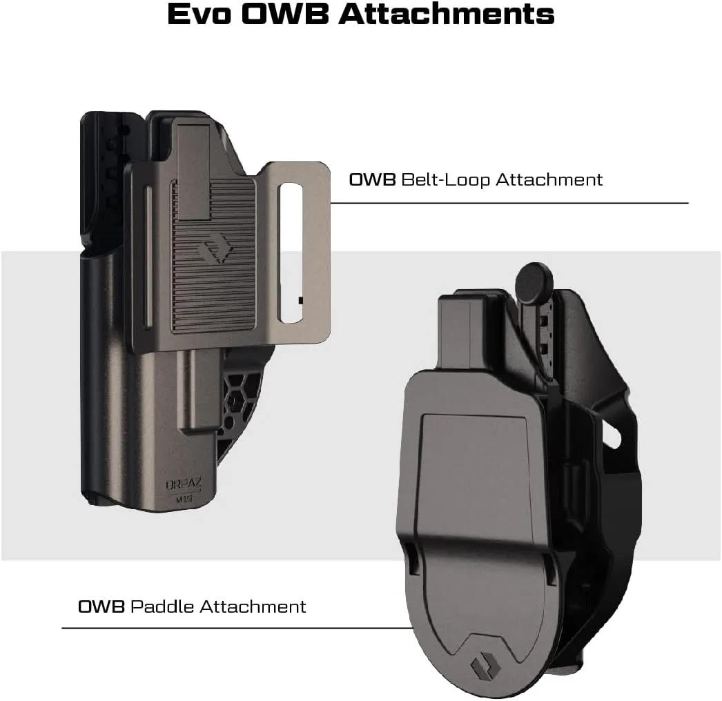 Orpaz EVO Sig Sauer P365 Holster Compatible with Sig Sauer P365, Dual-carry Holster that Provides Multiple Options to Suit your Needs - IWB or OWB - Will Secure your Handgun with a Tactical Appearance
