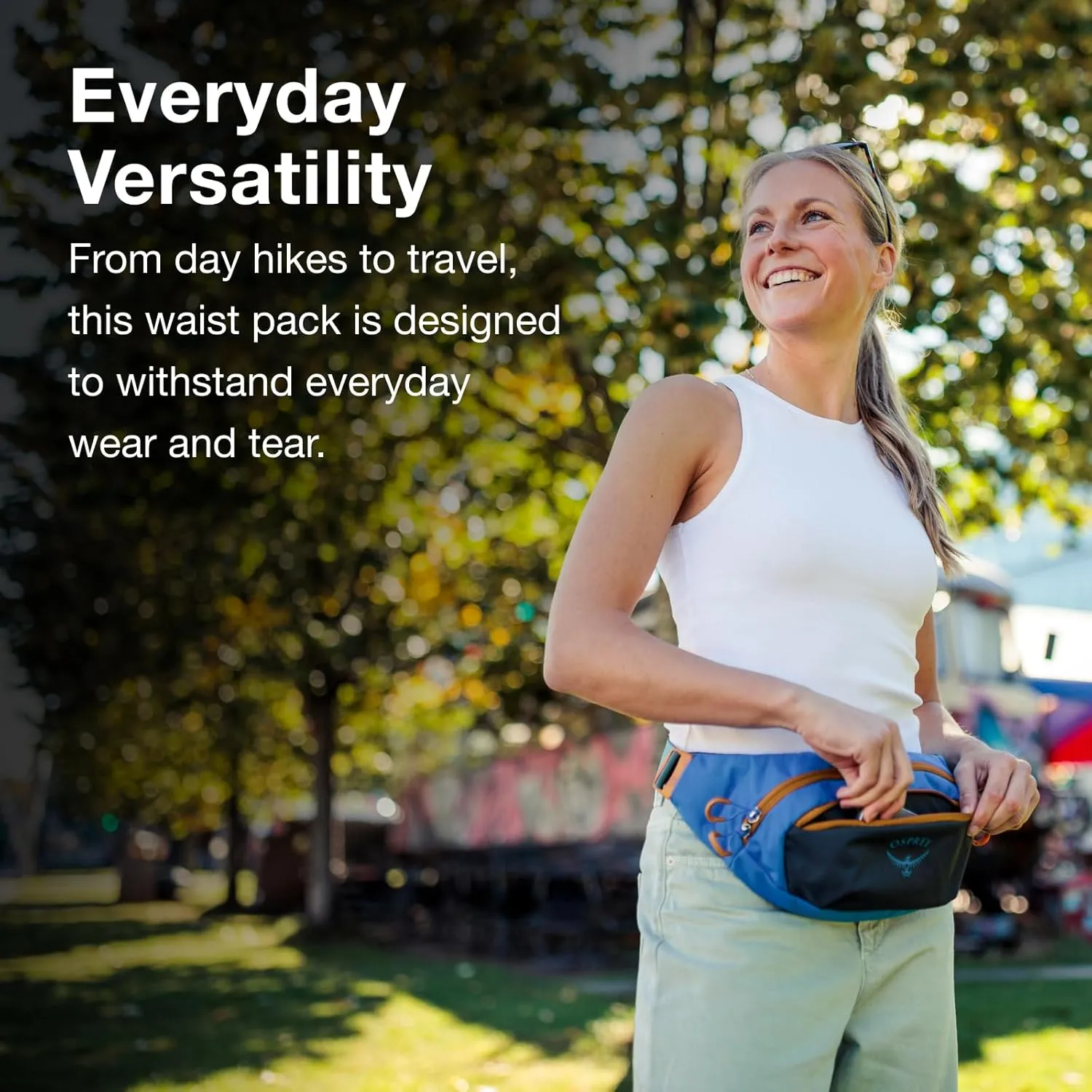 Osprey Daylite Earth Waist Pack, Dark Charcoal/Blue Flame