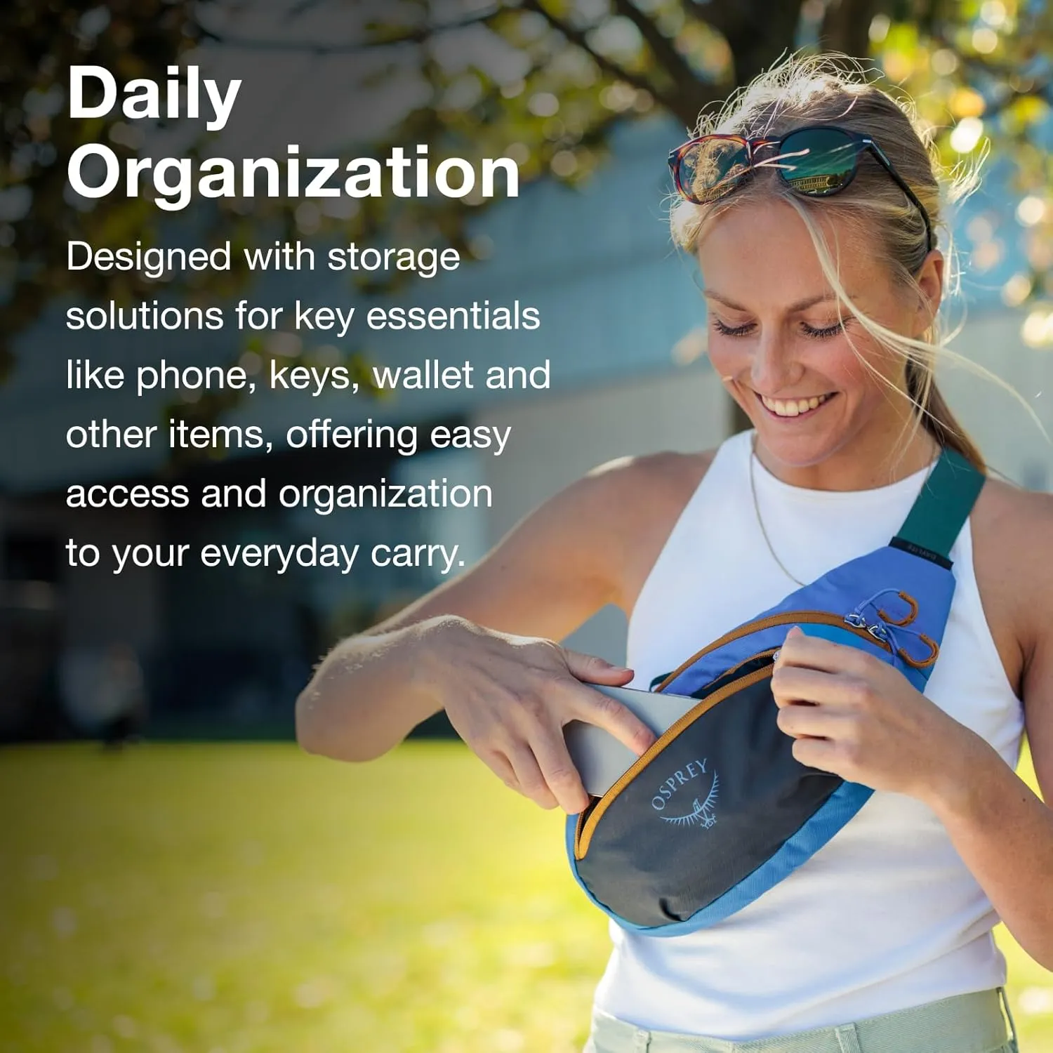 Osprey Daylite Earth Waist Pack, Dark Charcoal/Blue Flame