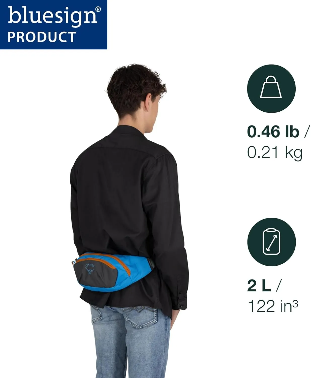 Osprey Daylite Earth Waist Pack, Dark Charcoal/Blue Flame