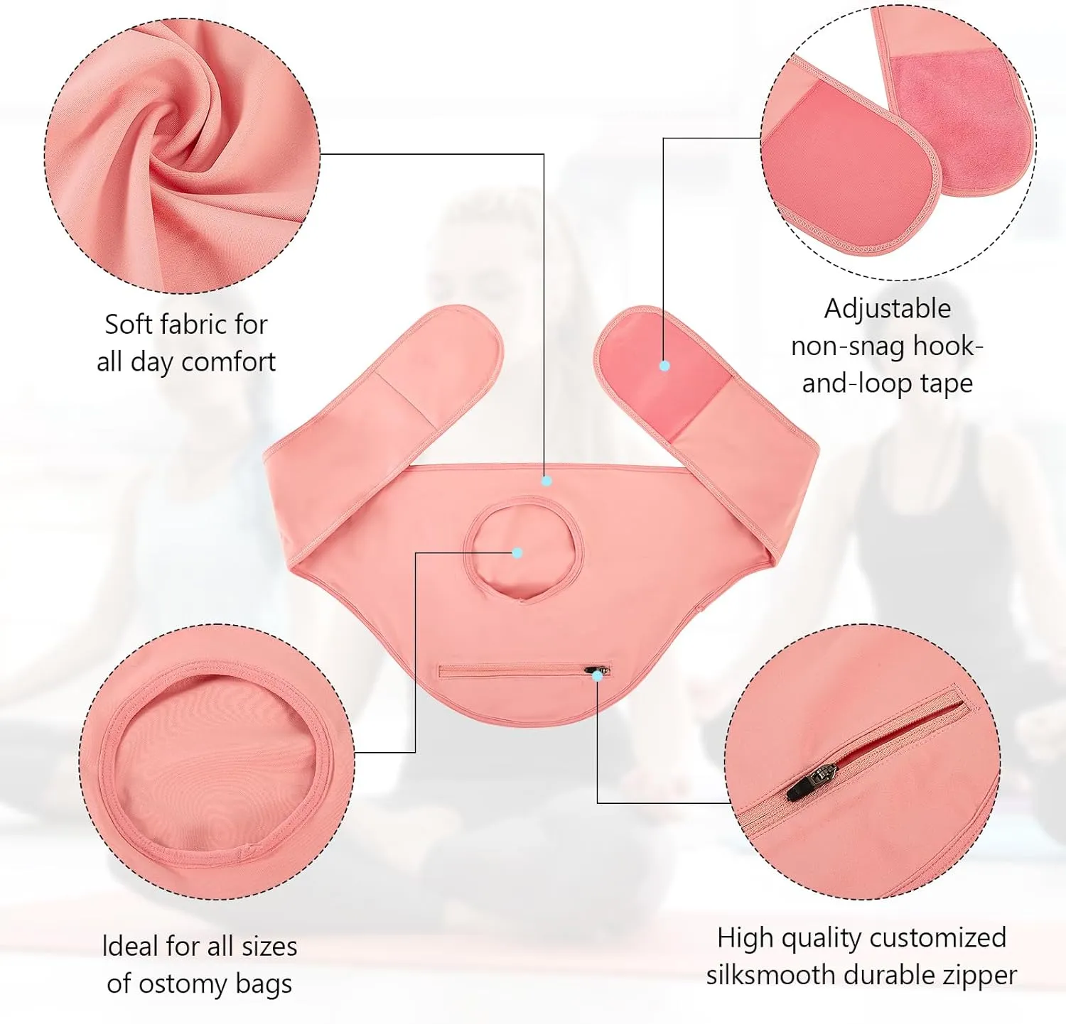 Ostomy Belt, Colostomy Bag Covers, Ostomy Bag Covers Colostomy Belt Stoma Support Belt Compatible with W/Colostomy Bags Ostomy Pouch Covers for Women and Men