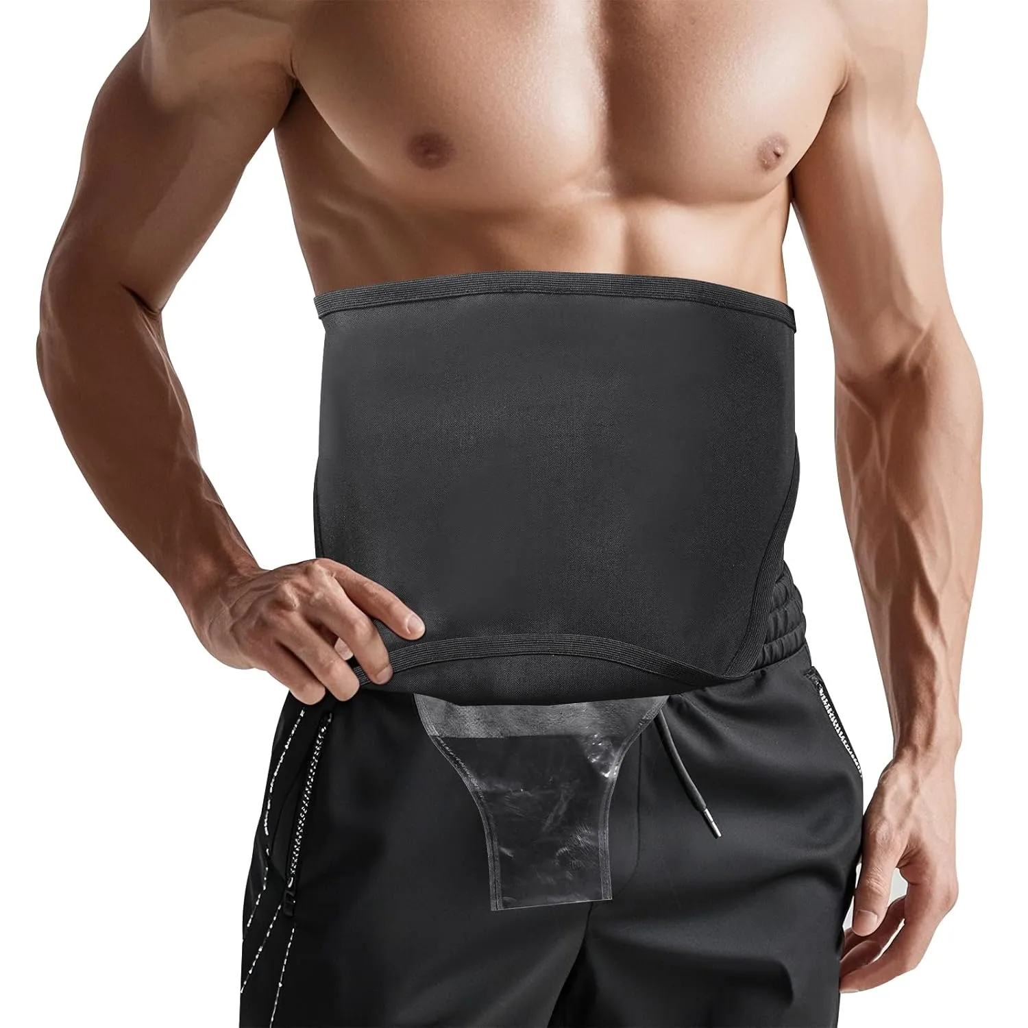 Ostomy Belt, Ostomy Bag Covers for Sports, Flexible Ostomy Support Belts for Men & Women, Ostomy Wrap Adjustable, Inner Pocket to Hold Ostomy Pouch, Hidden Ileostomy Belt for Daily Life (L)