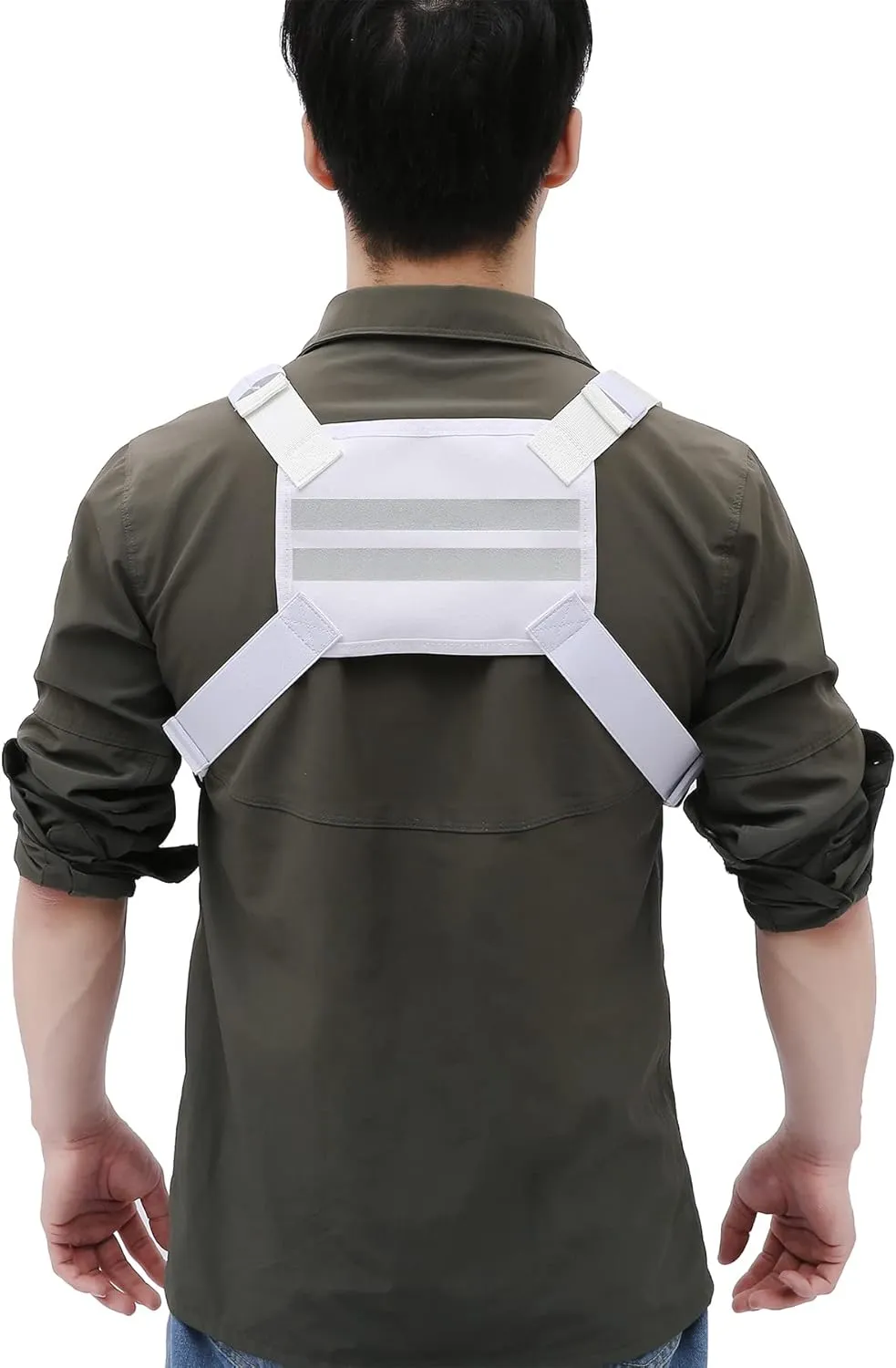 Outdoor Sports Chest Bag, Lightweight EDC Chest Bag For Men & Women, Running Vest Chest Pack With Phone Holder For Workouts, Cycling & Hiking (White)
