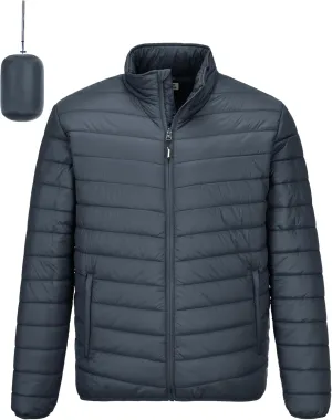 Outdoor Ventures Men's Lightweight Packable Puffer Winter Jacket Insulated Puffy Coat for Snow Ski Hiking Travel