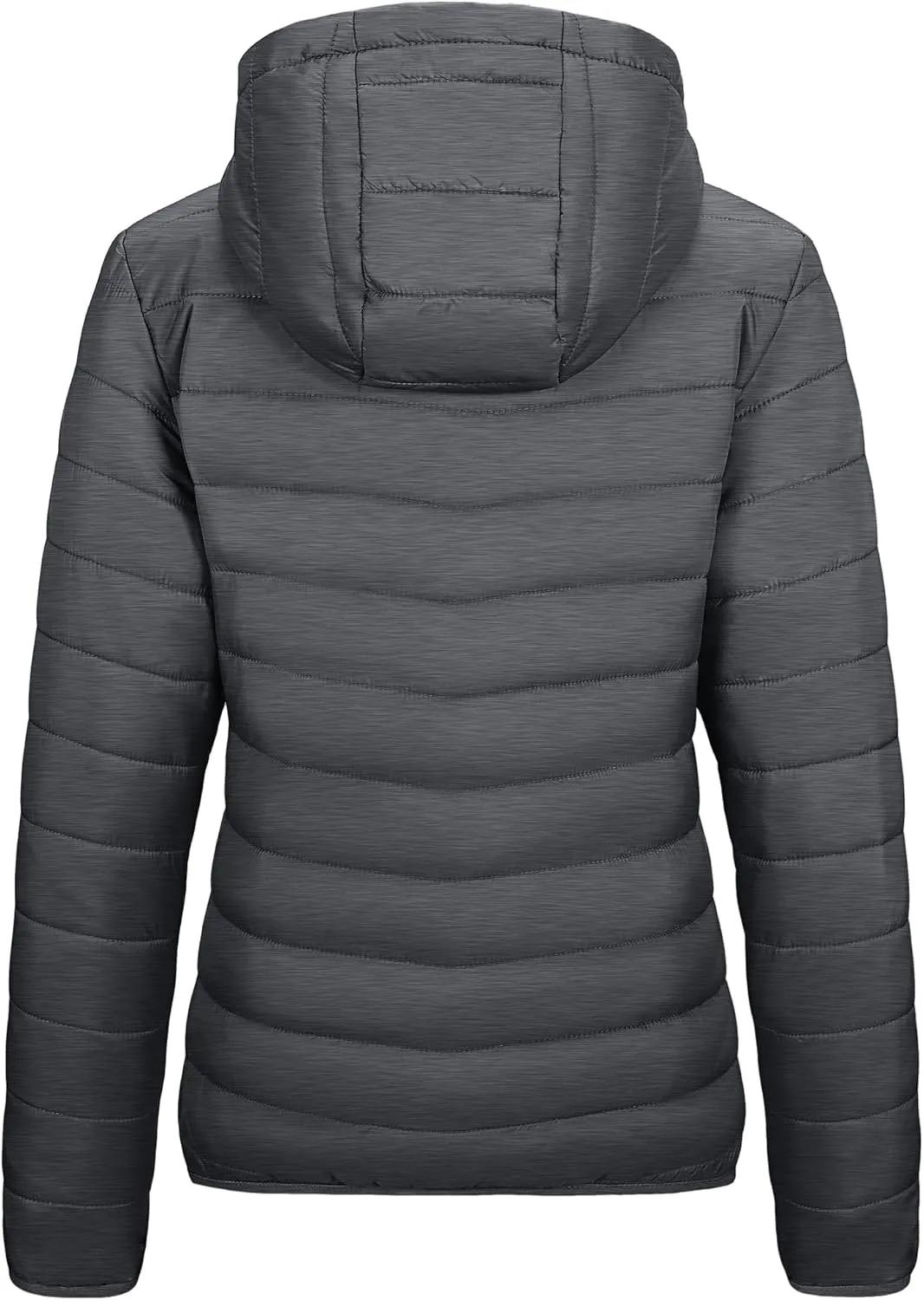Outdoor Ventures Women's Packable Lightweight Full-Zip Puffer Jacket with Hood Quilted Winter Coat