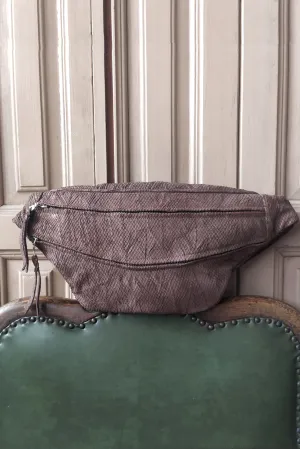 Oversized Print Leather Bum Bag