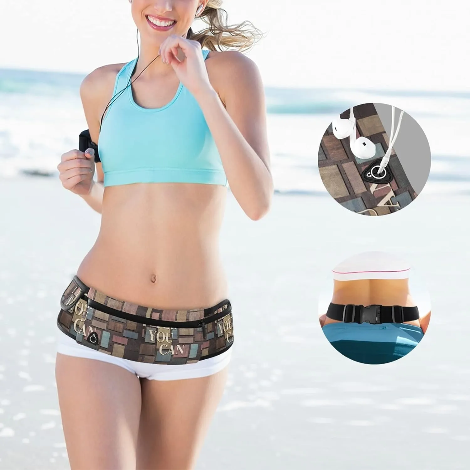 Oyihfvs Adjustable Running Belt, Fanny Pack Waist Pack, Runners Bag, Sports Hiking Fitness Exercise Gym Pouch for Women Men Accessories