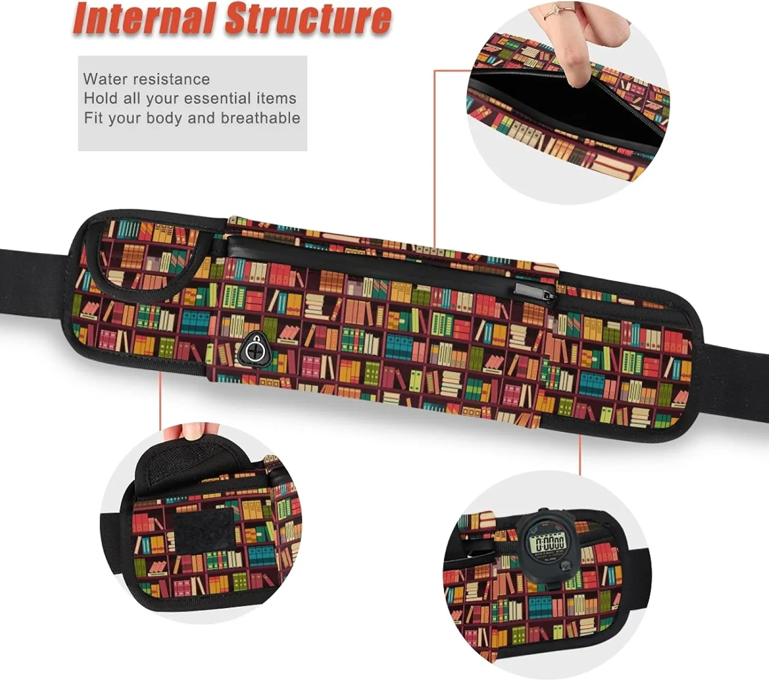 Oyihfvs Adjustable Running Belt, Fanny Pack Waist Pack, Runners Bag, Sports Hiking Fitness Exercise Gym Pouch for Women Men Accessories