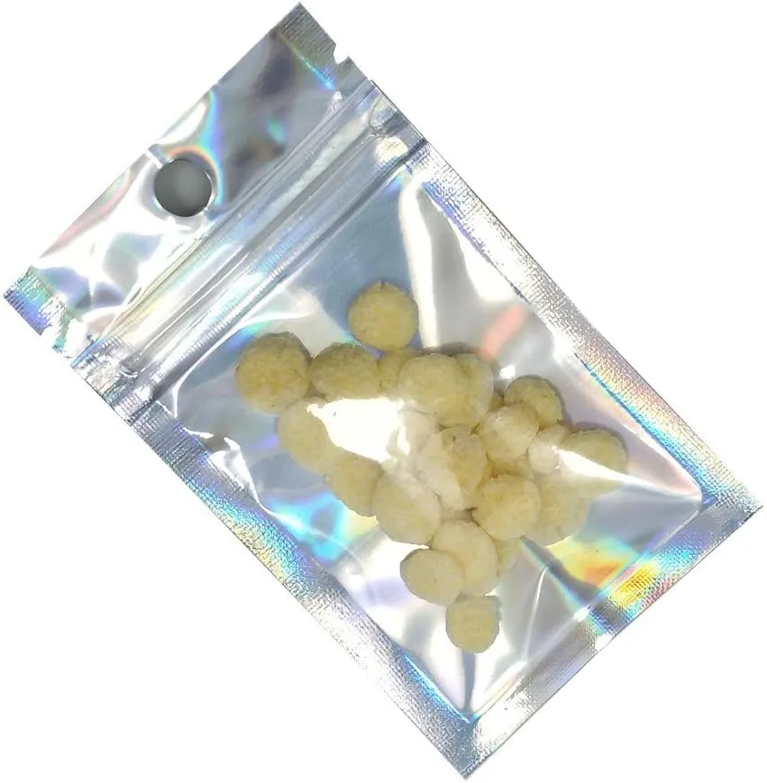 PABCK 200 Pack 3.5x4.7 inch (Inside Size 3.14x3.5 inch) Resealable Foil Pouch Clear Front Heat Seal Bags with Hang Hole for Zip Food Storage Lock Bag Reclosable Airtight Zipper Lock Packaging
