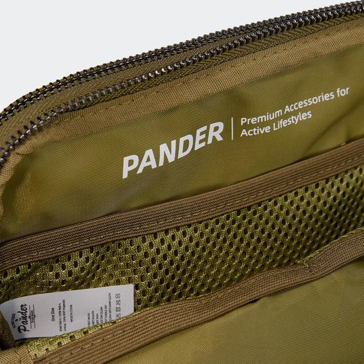 Pander Everywhere Belt Bag for Women, 5 Zipper Pockets Nylon Crossbody Fanny Pack Purse (Dark Moss)