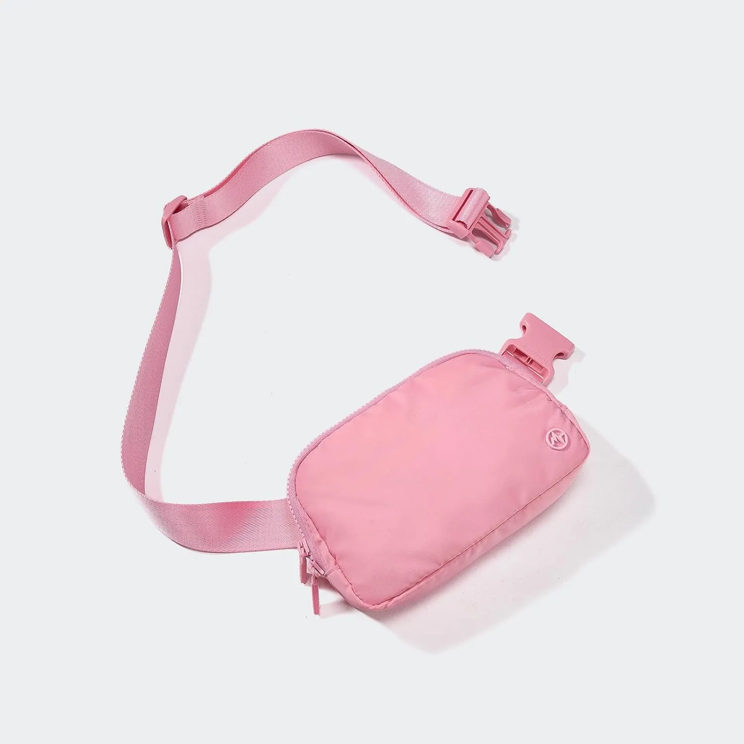 Pander Two Way Zipper Fanny Pack Nylon Everywhere Belt Bag for Women, Water Repellent Waist Packs, Crossbody Bags with Adjustable Strap (Light Pink).
