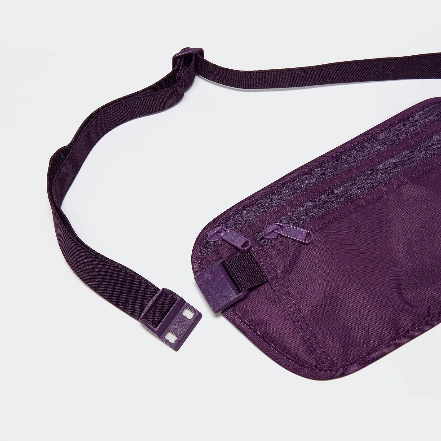 Pander Unisex RFID Anti Theft Waist Pouch Money Belt for Travel, Blocking Hidden Wallet Belt Bag for Women, Protects Your Valuables and Data.(Dark Magenta)