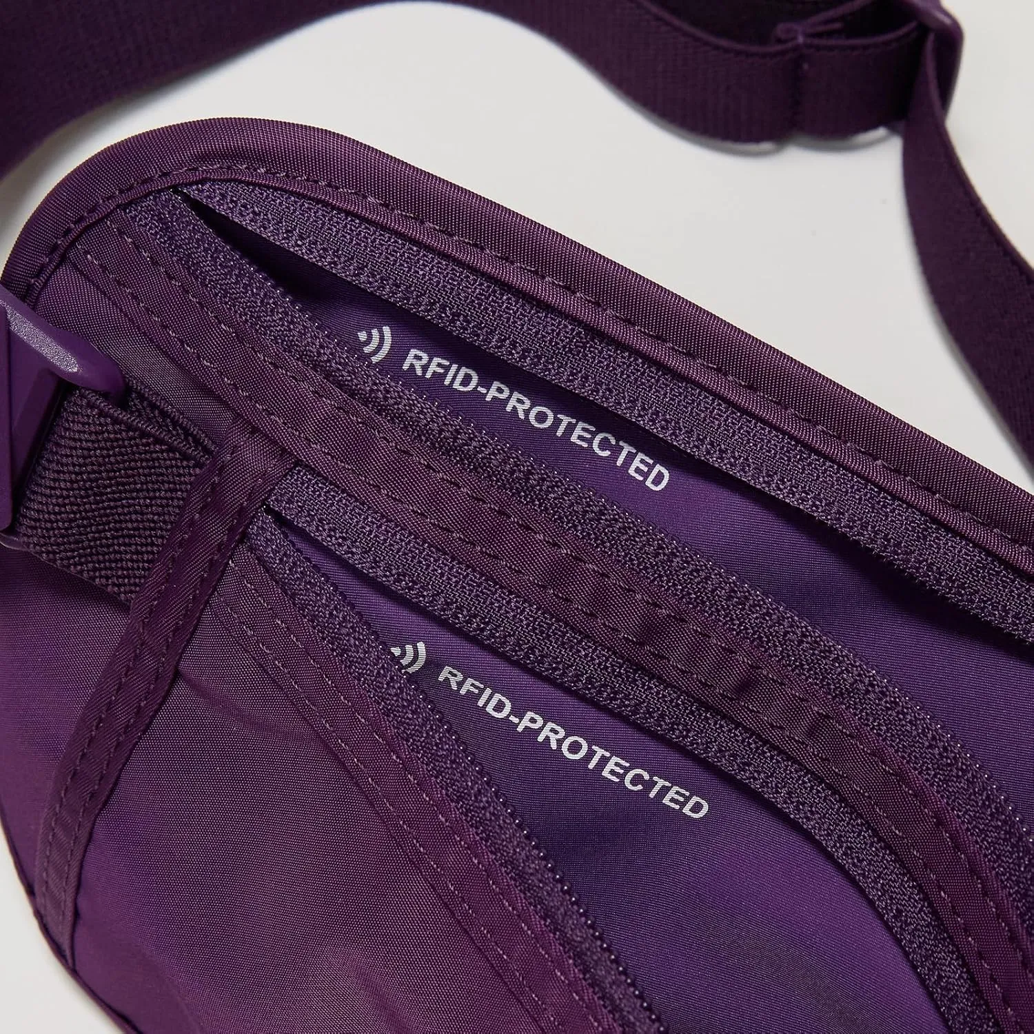 Pander Unisex RFID Anti Theft Waist Pouch Money Belt for Travel, Blocking Hidden Wallet Belt Bag for Women, Protects Your Valuables and Data.(Dark Magenta)