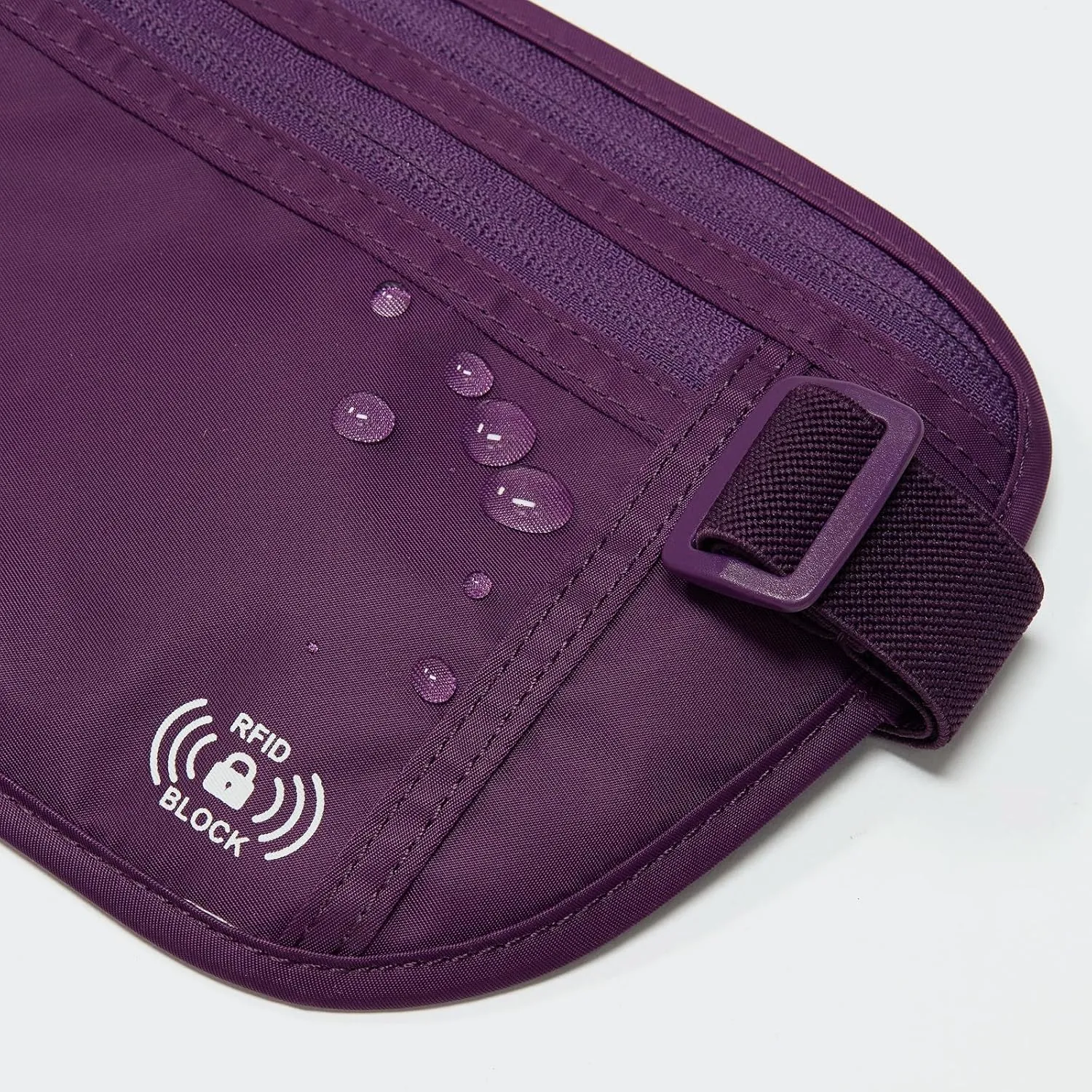Pander Unisex RFID Anti Theft Waist Pouch Money Belt for Travel, Blocking Hidden Wallet Belt Bag for Women, Protects Your Valuables and Data.(Dark Magenta)