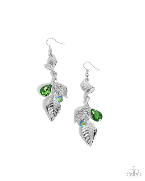 Paparazzi Earring ~ Descending Dazzle - Green