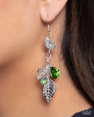 Paparazzi Earring ~ Descending Dazzle - Green