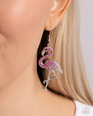 Paparazzi Earring ~ Flamingo Flourish