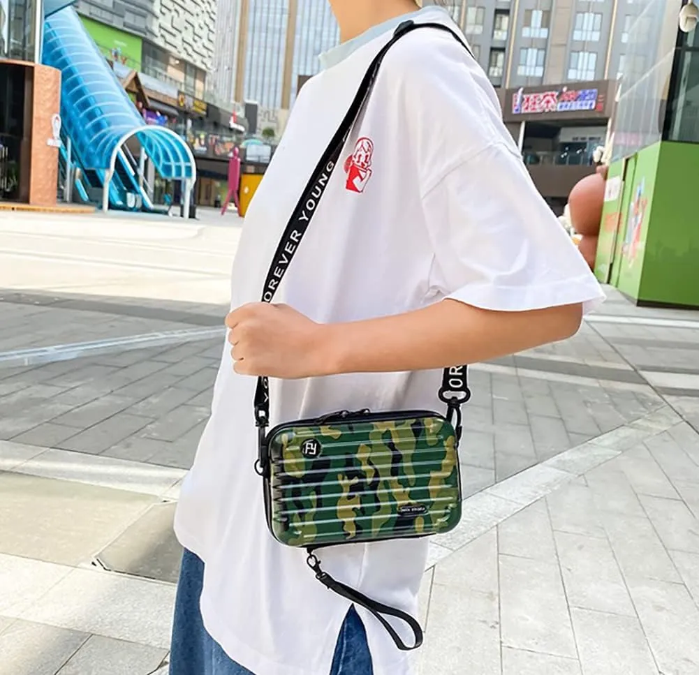 PC ABS Lightweight Hard Shell Travel Suitcase,Cosmetic Crossbody Bag For Women,Unisex Multifunctional Makeup Shoulder Luggage