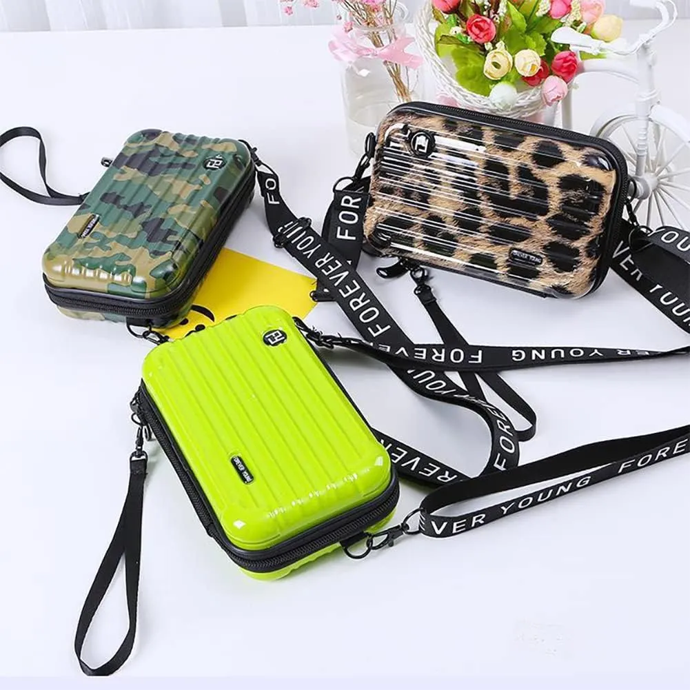 PC ABS Lightweight Hard Shell Travel Suitcase,Cosmetic Crossbody Bag For Women,Unisex Multifunctional Makeup Shoulder Luggage