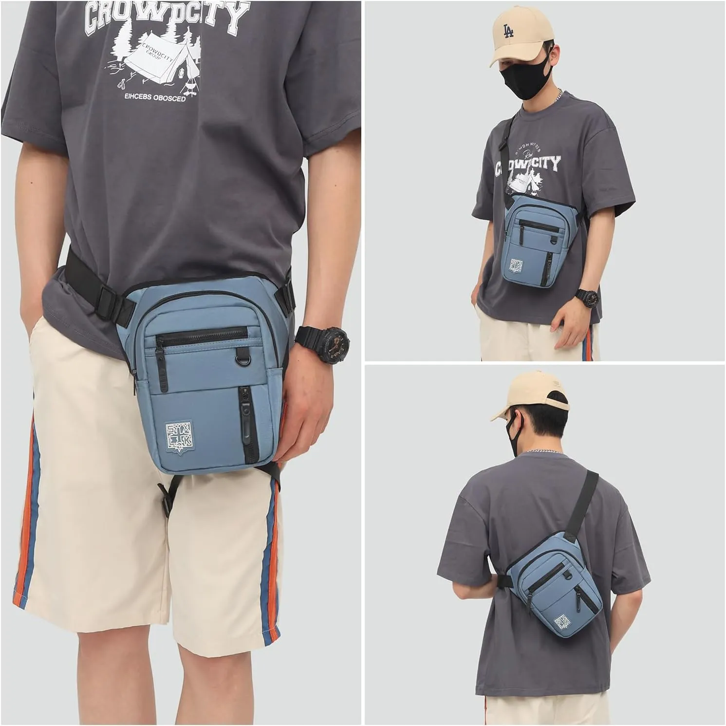 Peicees Drop Leg Bag With Leg Strap For Men Womens Thigh Bag Purse For Motorcycle Riding Hip Pouch Thigh Pack Crossbody