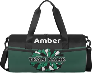 Personalized Cheer Bag for Women, Custom Name Overnight Duffel Bags Sport Gym Bag Travel Weekender Bag for Cheerleader Team Gifts, Dark Green