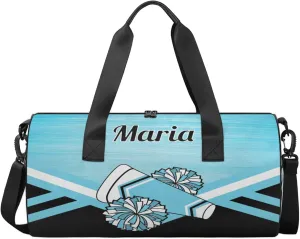 Personalized Cheer Bag for Women, Custom Overnight Duffel Bags Sport Gym Bag Travel Weekender Bag for Cheerleader Team Gifts, Blue Light