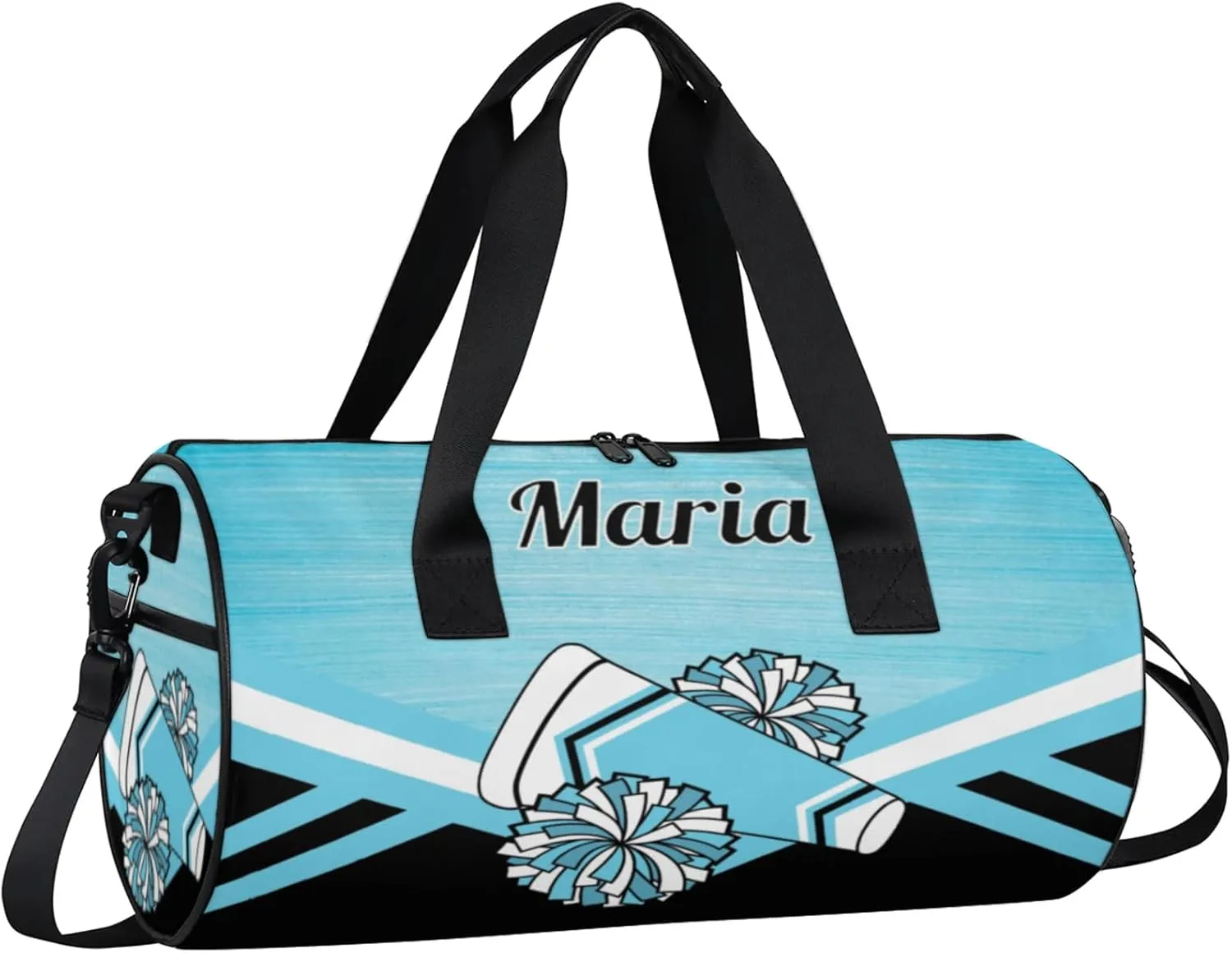 Personalized Cheer Bag for Women, Custom Overnight Duffel Bags Sport Gym Bag Travel Weekender Bag for Cheerleader Team Gifts, Blue Light