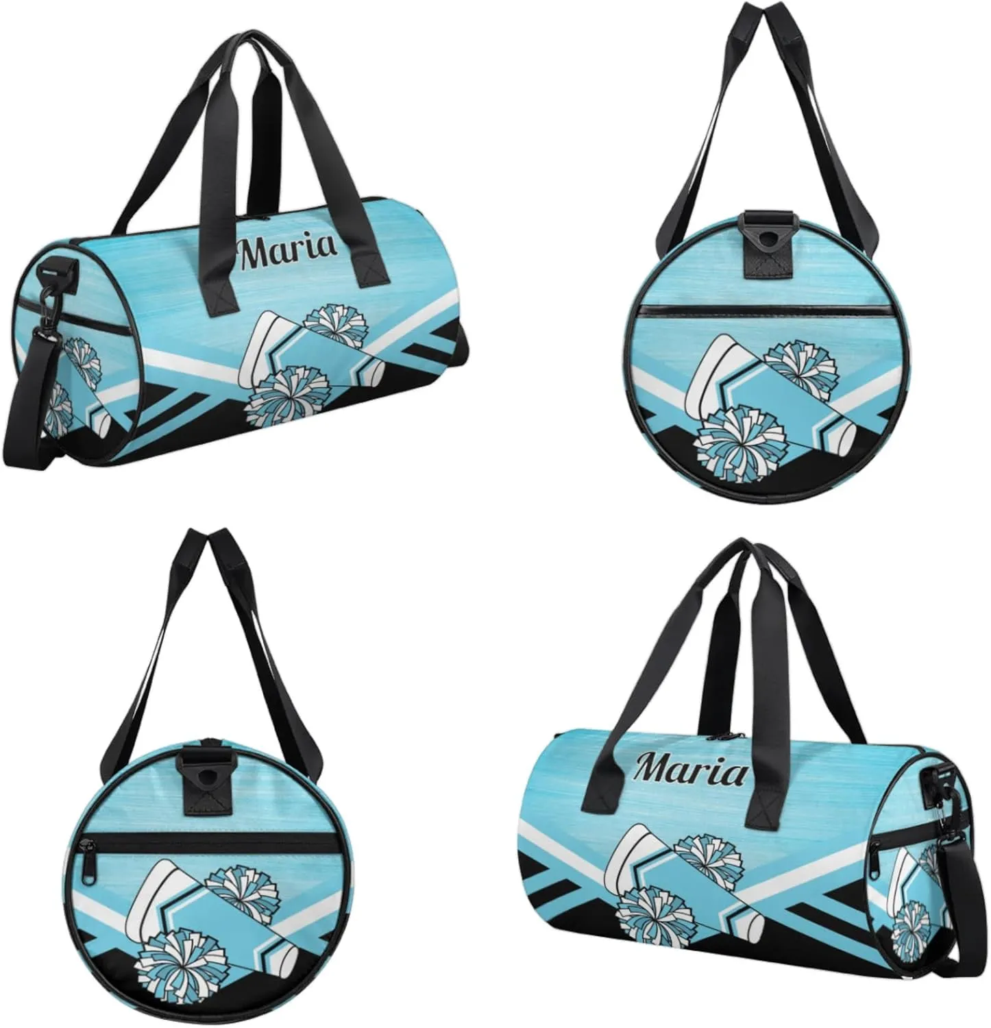 Personalized Cheer Bag for Women, Custom Overnight Duffel Bags Sport Gym Bag Travel Weekender Bag for Cheerleader Team Gifts, Blue Light