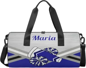 Personalized Cheer Bag for Women, Custom Overnight Duffel Bags Sport Gym Bag Travel Weekender Bag for Cheerleader Team Gifts, Dark Blue