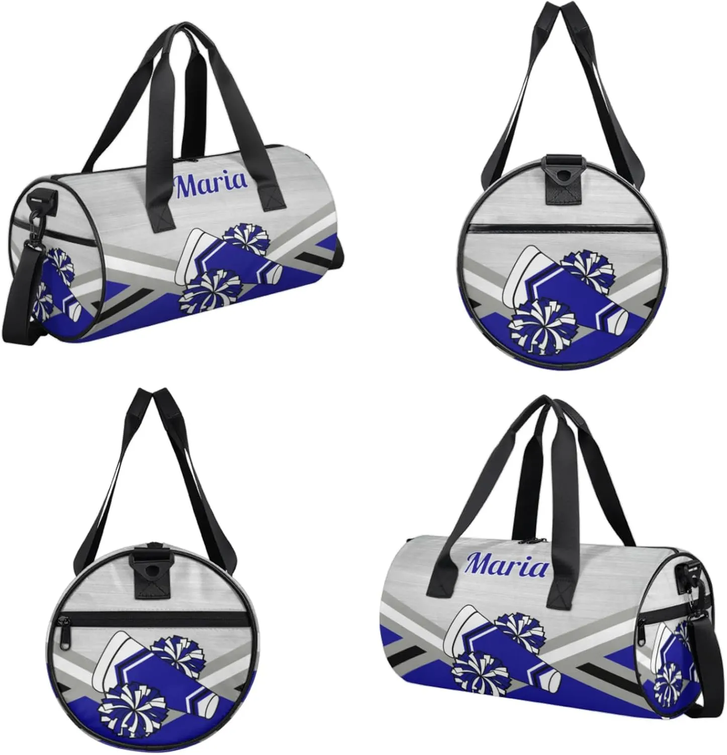 Personalized Cheer Bag for Women, Custom Overnight Duffel Bags Sport Gym Bag Travel Weekender Bag for Cheerleader Team Gifts, Dark Blue