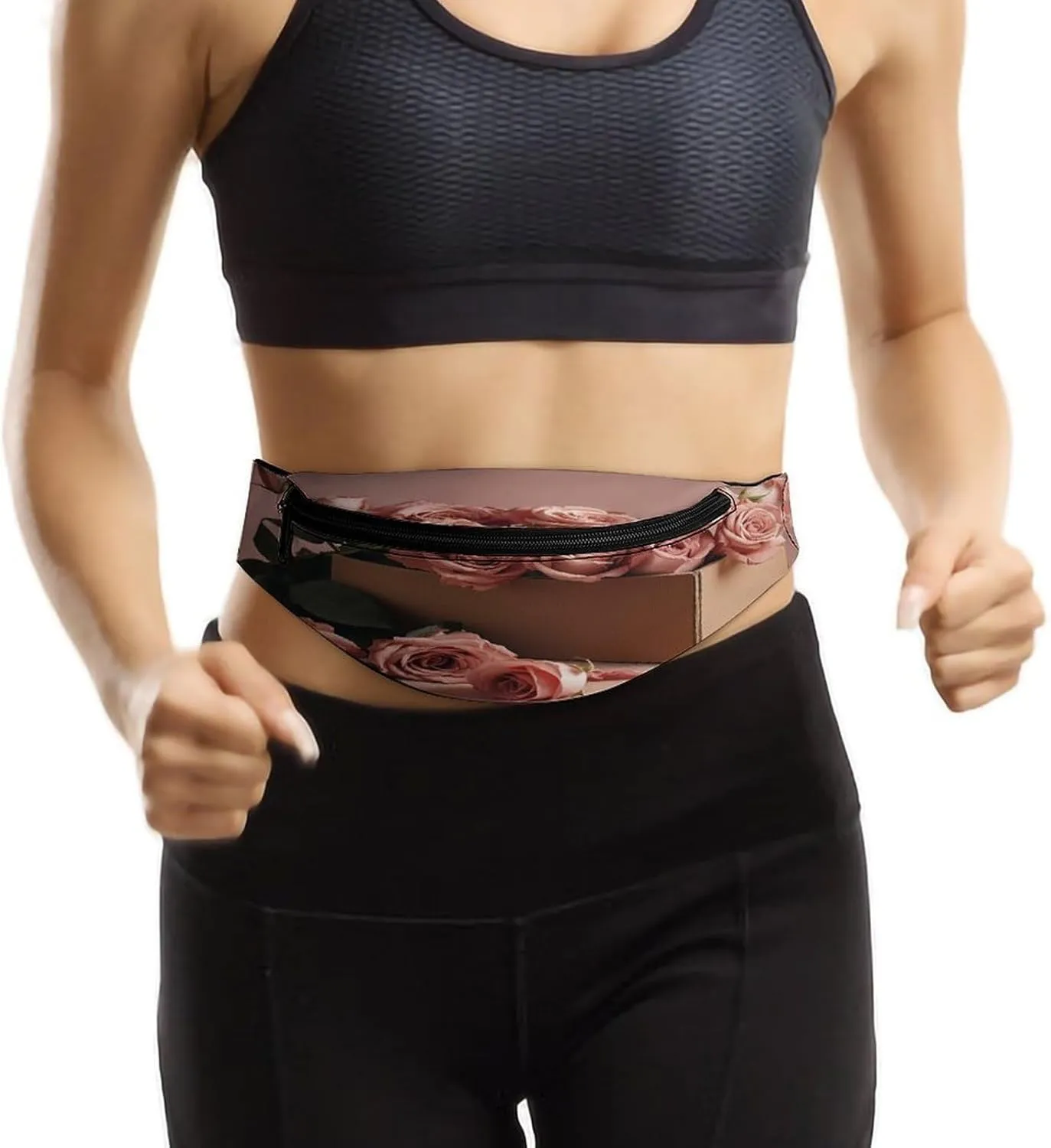 Personalized Waist Packs with Adjustable Strap,Roses in Box CrossBody Fanny Pack Casual Bag for Travel Sports Running Hiking
